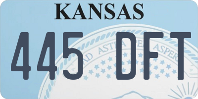 KS license plate 445DFT
