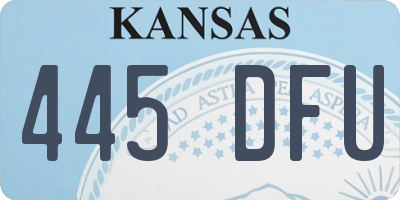 KS license plate 445DFU