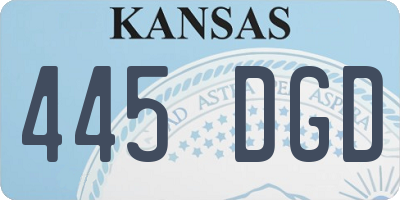 KS license plate 445DGD