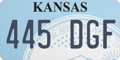 KS license plate 445DGF