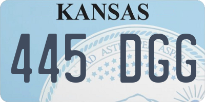 KS license plate 445DGG