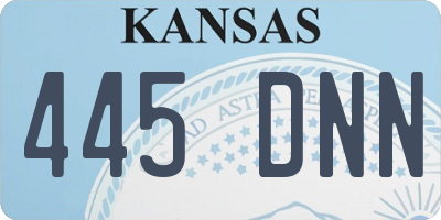 KS license plate 445DNN