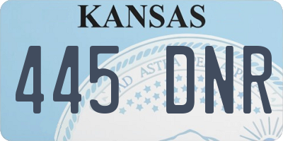 KS license plate 445DNR