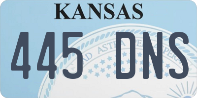 KS license plate 445DNS