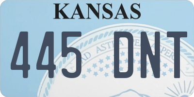 KS license plate 445DNT