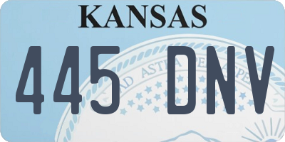 KS license plate 445DNV