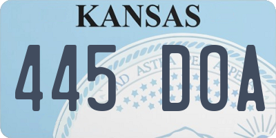 KS license plate 445DOA