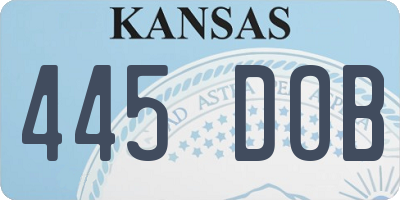 KS license plate 445DOB