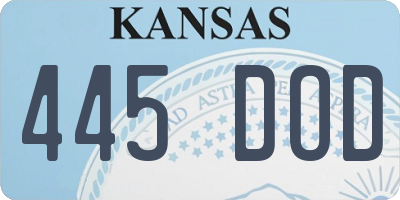 KS license plate 445DOD