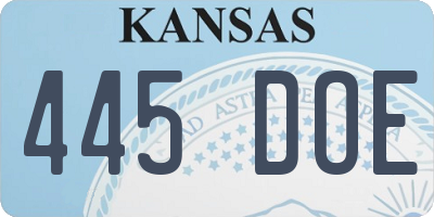 KS license plate 445DOE