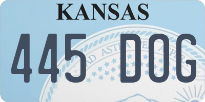 KS license plate 445DOG