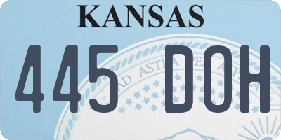 KS license plate 445DOH