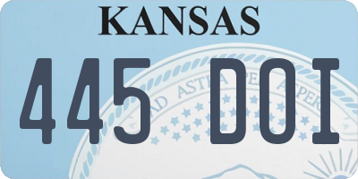 KS license plate 445DOI