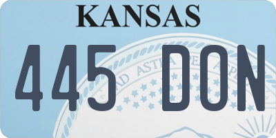 KS license plate 445DON