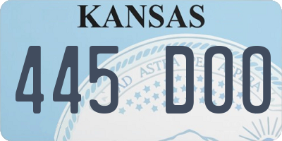 KS license plate 445DOO