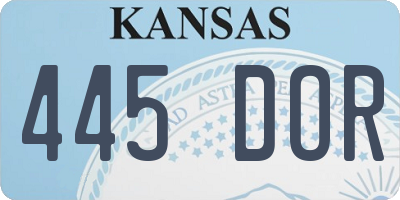 KS license plate 445DOR