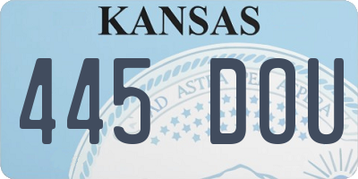 KS license plate 445DOU