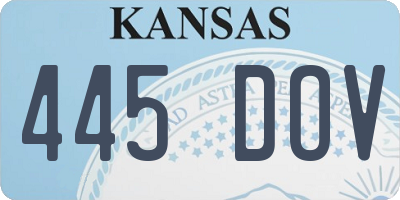 KS license plate 445DOV