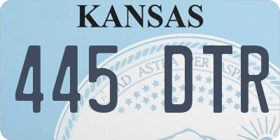 KS license plate 445DTR
