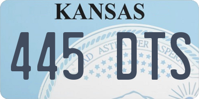 KS license plate 445DTS