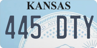 KS license plate 445DTY