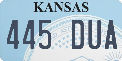 KS license plate 445DUA