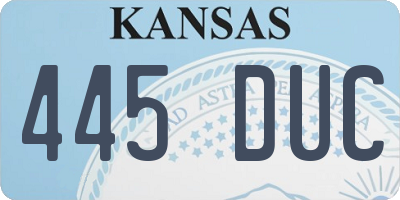 KS license plate 445DUC