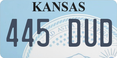 KS license plate 445DUD