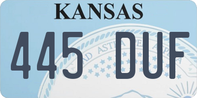 KS license plate 445DUF