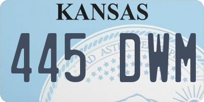 KS license plate 445DWM