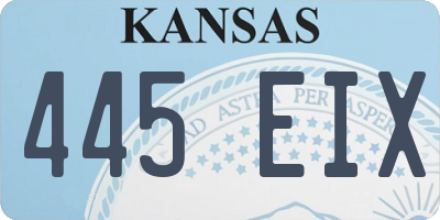 KS license plate 445EIX