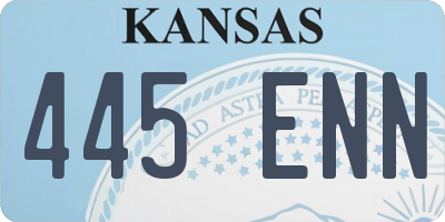 KS license plate 445ENN