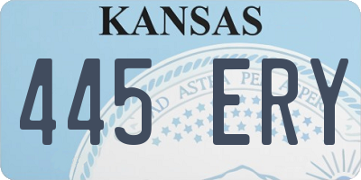 KS license plate 445ERY