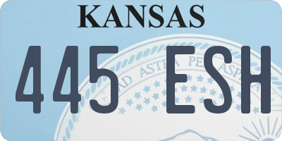 KS license plate 445ESH