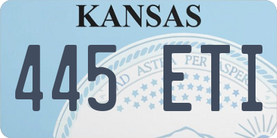 KS license plate 445ETI