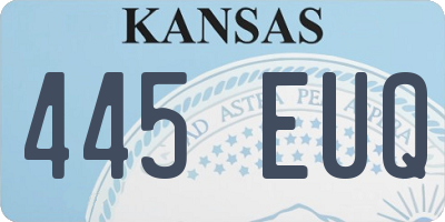 KS license plate 445EUQ