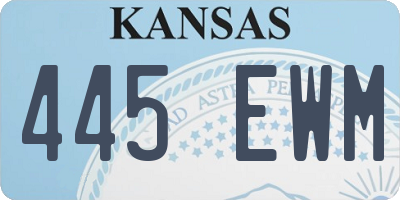 KS license plate 445EWM