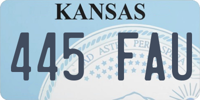 KS license plate 445FAU