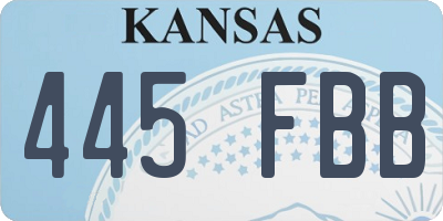 KS license plate 445FBB