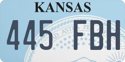 KS license plate 445FBH