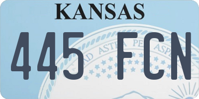KS license plate 445FCN