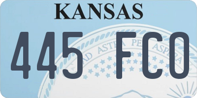 KS license plate 445FCO
