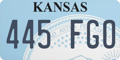 KS license plate 445FGO