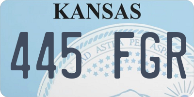 KS license plate 445FGR