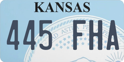 KS license plate 445FHA