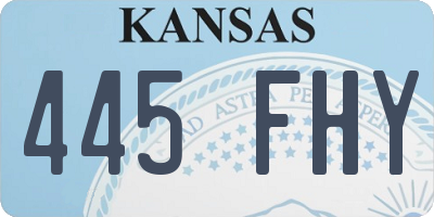 KS license plate 445FHY