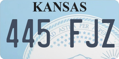 KS license plate 445FJZ