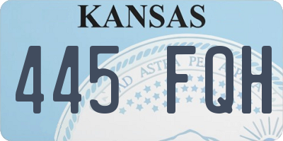 KS license plate 445FQH