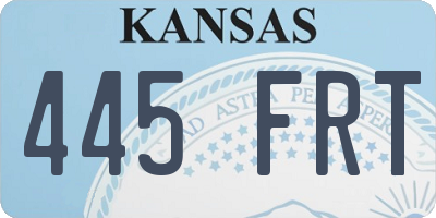 KS license plate 445FRT