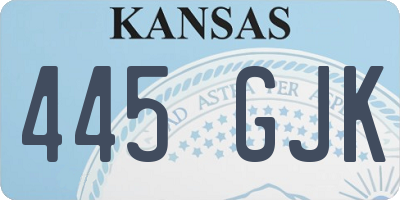 KS license plate 445GJK